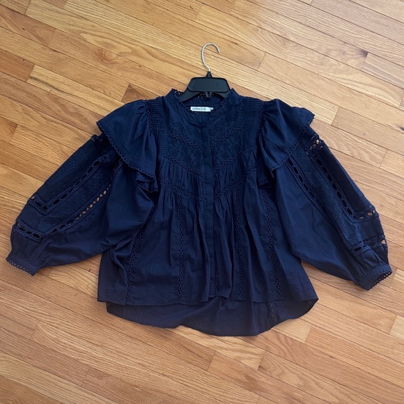 Maria Cher Elegant Navy Blue Women's Top - Picture 1 of 8